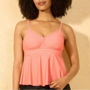 Shade & Shore Peach Coral Tankini Swim Top, Size XL, Like new